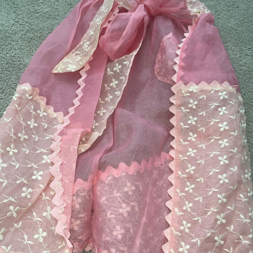 Vintage‎ Organza Pink Women’s Half Waist Kitchen Apron